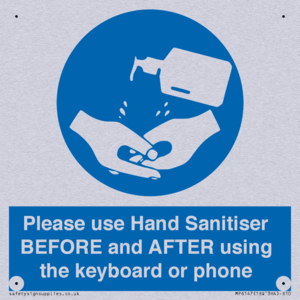 Please use Hand Sanitiser BEFORE and AFTER using the keyboard or phone